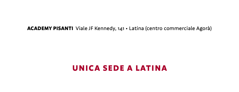 &nbsp;Attualmente i corsi di Tai Chi Chuan old FU style e Qi Gong della asd INFINITO si tengono presso: ACADEMY PISANTI Viale JF Kennedy, 141 • Latina (centro commerciale Agorà) orari: lunedì e mercoledì dalle ore 17:00 alle ore 18:30 - corso base lunedì e mercoledì dalle ore 18:30 alle ore 20:00 - altri livelli UNICA SEDE A LATINA INFOCORSI: 339.266.48.04 